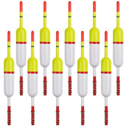Wood Slip Bobbers Fishing Floats and Bobbers Spring Oval Stick Slip Floats for Crappie Catfish Trout Panfish Walleyes Bass Fishing 10/20pcs - color: 2.36in*0.67in*5.63in-10pcs