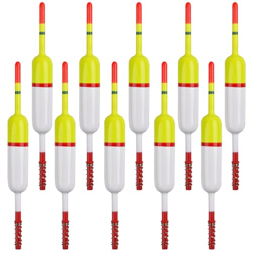 Wood Slip Bobbers Fishing Floats and Bobbers Spring Oval Stick Slip Floats for Crappie Catfish Trout Panfish Walleyes Bass Fishing 10/20pcs - color: 2.36in*0.67in*5.63in-10pcs