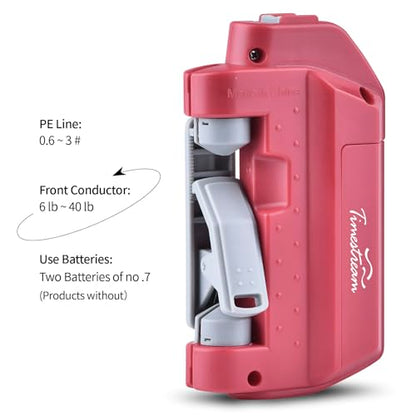 Electric Knot Assist,Fishing Knot Tying Tool, Electric Fishing Knot Tying Tool, Stainless Steel Fishing Hook Tier Fishing Line Knot Tying Tools - color: Red