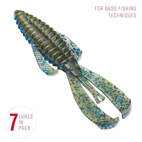 Strike King Rage Bug Fishing Lure, Soft Plastic Grub, Unique Design, Subtle Action - color: Blue Bug, size: 4"