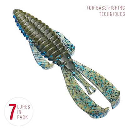 Strike King Rage Bug Fishing Lure, Soft Plastic Grub, Unique Design, Subtle Action - color: Blue Bug, size: 4"