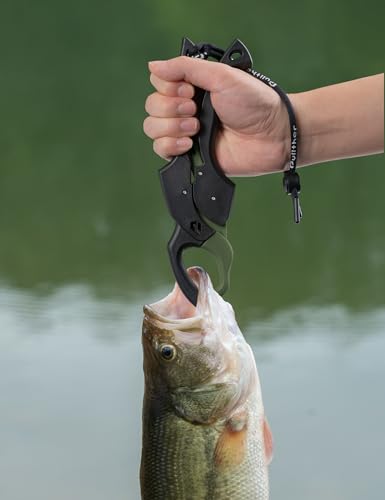 Fish Gripper 9.2",Fish Grabber Tool with Lanyard,Fish Holder for Saltwater - color: green