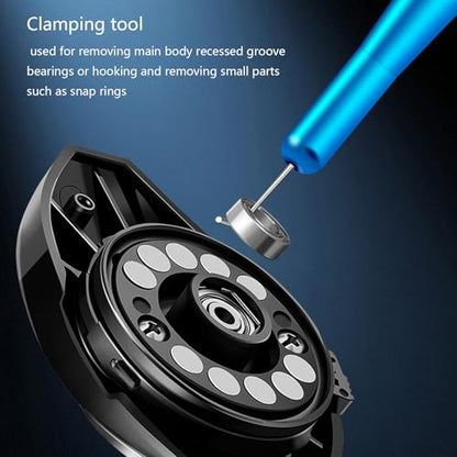 Professional Fishing Reel Maintenance Tool Set Aluminum Alloy for Fishing Reel Baitcasting Reel and Round Reel Repair - color: Light