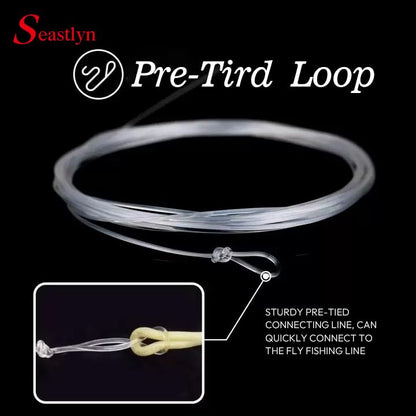 3-Pack Fluorocarbon Fishing Line Pre-Tied Loop Fly Fishing Tapered Leader 7.5FT 9FT 12FT 0X 1X 2X 3X 4X 5X 6X 7X 8-26LB - size: 7.5FT-3X