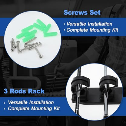 2X Magnetic Fishing Rod Holder, Magnetic Fishing Pole Storage Rack for Car Boat Truck Pickup Bed Wall Garage Door, W/ EVA Foam, Horizontally