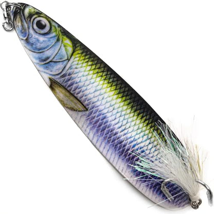 Magnum Flutter Spoon Deep Sea Jigging Fishing Lures, 7.5-9 Inch Large Hard Metal Sinking Trolling Casting Striper Fishing Spoon Baits for Striped Bass, Salmon, Walleye, Saltwater, Freshwater - color: A1 - 8" Classic - Herring