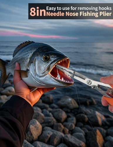 Fishing Gear,Hook Remover Fishing Pliers,Stainless Steel Fishing Tools,Multitool for Saltwater - color: orange