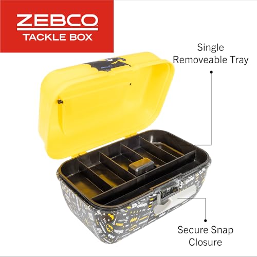 Zebco Youth Tackle Box, Single Lift-Out Tray, Secure Snap Closure - style: Batman