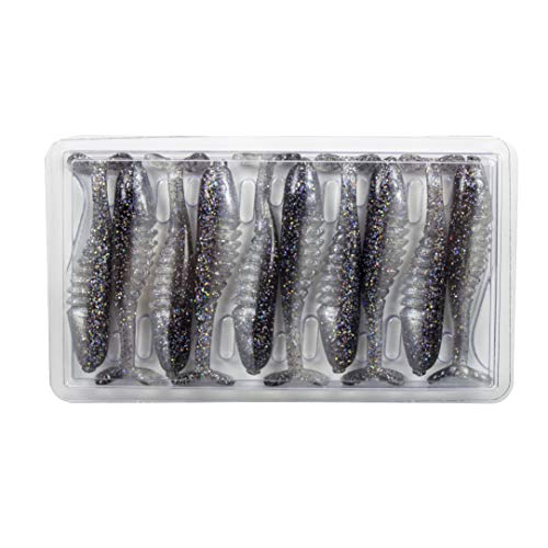 Bobby Garland Slab Hunt'R Soft Plastic Crappie Fishing Lure, 2.25 Inches, Pack of 10 - color: Threadfin Shad