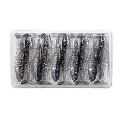 Bobby Garland Slab Hunt'R Soft Plastic Crappie Fishing Lure, 2.25 Inches, Pack of 10 - color: Threadfin Shad