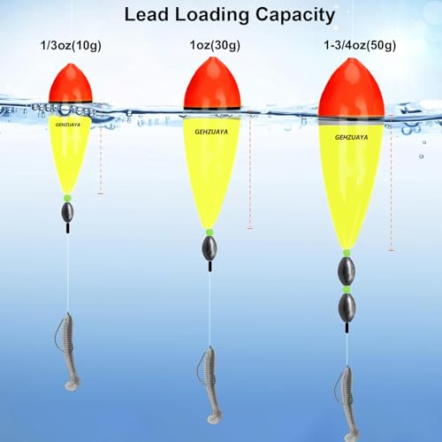 Slip Fishing Bobbers & Floats for Steelhead Float Rigs Versatile Float Rigs for Freshwater & Saltwater 1/3oz,1oz,1-3/4oz - size: 3.2in*4pcs