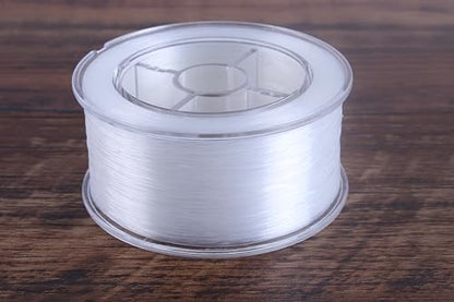 KONMAY Clear Monofilament Fishing Line, 0.3mm 340 Yards, Invisible String | With Dispensor, 16lb line for ornaments, balloon accents, small beads, photos, jewelry, garlands and craft projects - size: 0.3mm