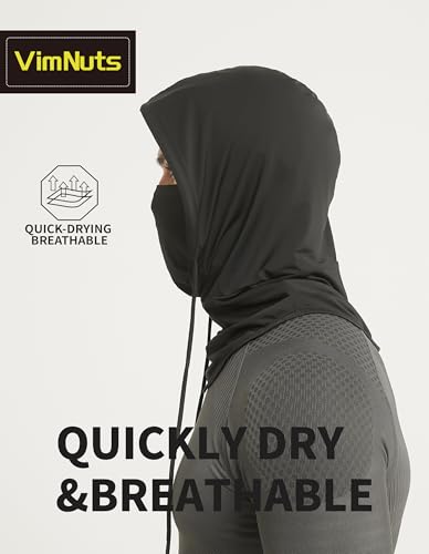 Vimnunts Sunproof Balaclavas Summer Cooling Face Mask Breathable Full Head Mask UV Protection Hood - color: Black