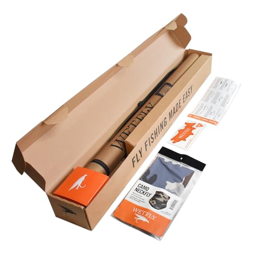 WETFLY Element Stealth Combo Fly Fishing Kit & UPF 50+ Neck Gaiter, UV Face Mask, 5WT 9FT Carbon Fiber Fly Rod, Reel, Case & Accessories for Fishing, Hiking & Outdoor Sports - size: Combo