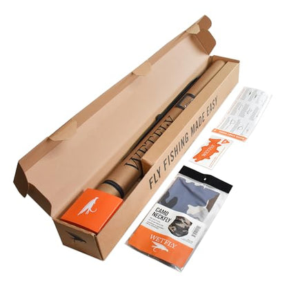 WETFLY Element Stealth Combo Fly Fishing Kit & UPF 50+ Neck Gaiter, UV Face Mask, 5WT 9FT Carbon Fiber Fly Rod, Reel, Case & Accessories for Fishing, Hiking & Outdoor Sports - size: Combo