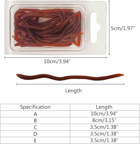 20 Pcs Soft Fishing Lures for Bass Soft Lures Swimming Earthworm Baits Lifelike-Fake Baits Artificial Worm-Fishing Lure, and Attractants