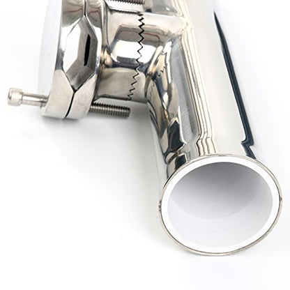 Amarine Made 2Pcs Fishing Rod Holder, Stainless Tournament Style Clamp on Rod Holder, Rail Mount Fishing Pole Holder for Rails 1-1/4" to 2"