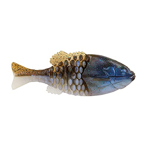Berkley Powerbait Gilly Fishing Soft Bait - color: IKE's Green Pumpkin Blue Flash, size: 110mm
