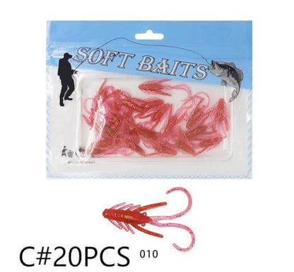 20pcs Craw Fishing Soft Plastic Lure 1.6'' Freshwater Crappie Bass Perch - color: C# 20PCS