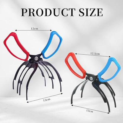 2 PCS 3 Claw Fish Gripper, Metal Fishing Pliers Gripper, Fish Control Clamp Claw Tong Grip Tackle Tool, Multi 3 Teeth Fishing Pliers for Most Freshwater Fish Grip Tackle Holder - color: 3 Claw+2 Claw
