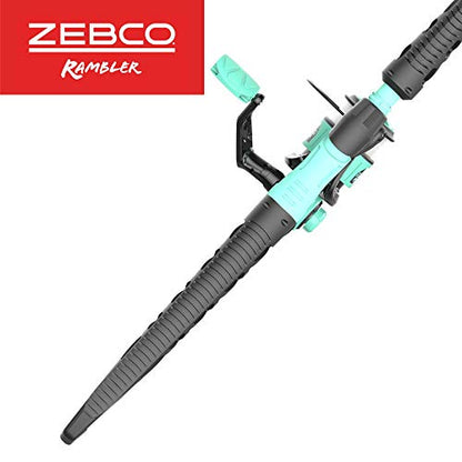 Zebco Rambler Fishing Reel and Rod Combo, Durable Fiberglass Rod with Built-in Carabiner, Patented No-Tangle Reel, Pre-Spooled with 8-Pound Zebco Fishing Line - style: Spinning Reel - Telescopic Rod