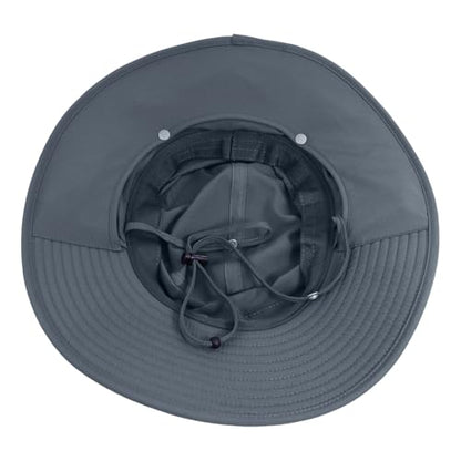 Connectyle Men's Wide Brim Sun Hat with Neck Flap UPF 50+ Packable Breathable Boonie Bucket Hat for Fishing Hiking Safari - color: Dark Grey