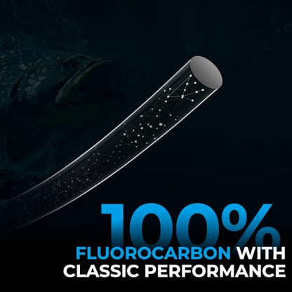 KastKing Kovert 100% Fluorocarbon Fishing Line - Clear Fishing Leader, High Sensitivity, Strong Knot Strength, Shock & Abrasion Resistant, Extreme Clarity, Ultra-Low Visibility, Fast Sinking - color: Kovert Classic (Durable & Abrasion Resistant）, size: 25