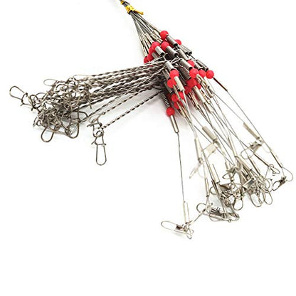 Senyu Wire Trace Leader Rig Stainless Steel 1-5 Arms Fishing Rigs with Snap,High-Strength Fishing Leaders Saltwater-Perch Rigs for Fishing - color: Arm Length 2.7inch, style: 4 Arm Leader