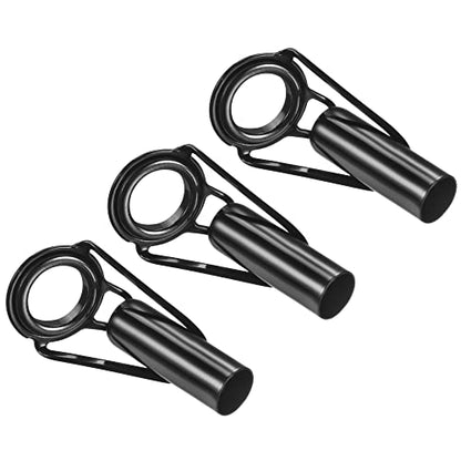 PATIKIL Tube Dia Fishing Rod Tips Repair Kit, Stainless Steel Black Guide Ring for Fishing - size: 6.5mm