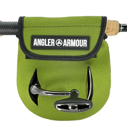 Angler Armour Spinning Reel Cover, Fishing Reel Cover, Neoprene Reel Cover, Spinning Reel Sleeve, Spinning Reel Case, Spinning Reel Protective Sleeve, 1000, 2000, 3000, 3500 Reels (Olive Green) - color: Olive Green