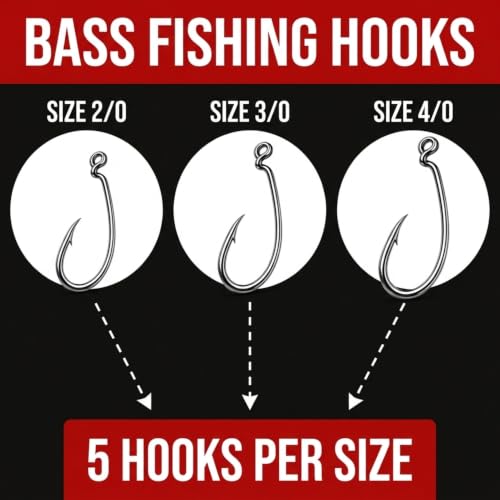 Worm Hooks for Bass Fishing- Texas Rig - Ewg