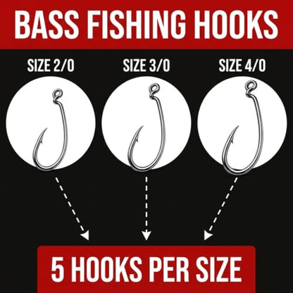 Worm Hooks for Bass Fishing- Texas Rig - Ewg