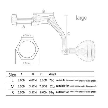 Fishing Reel Handle Rocker Replacement Part Power Reel Handle - color: Green M