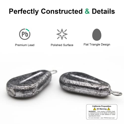 10pcs Fishing No-Roll Sinker Fishing Lead Weights Fishing Sinker Weights Assorted 10g 30g 50g Olive Heart Bass Casting for Catfish Rig, Surf Fishing - style: 30g/1.05oz-10pcs