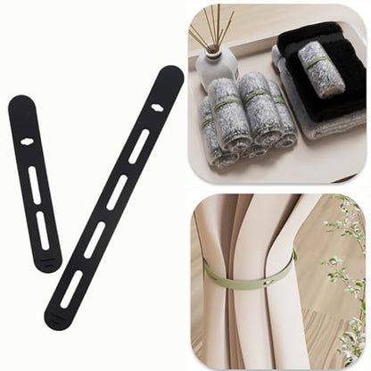 20PCS Silicone Fishing Rod Strap Specialised Fishing Tie Down Belt Lightweight Durable Reusable Rubber Bands 80-130mm Kayak Paddle Accessories Black