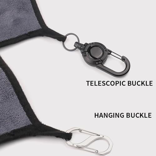Fishing Towel with Clip with Carabiner Clip Retractable 12X12In Absorbent | Portable Bait Towels for Men Women Fisherman Fly Boat Kayak Outdoor