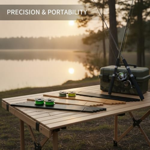 Anglers Carbon Fiber Fishing Line Ruler Board for Precise Knot Tying and Line Management, Portable Measuring Station - size: 17.72 x 3.35 x 1.57 in