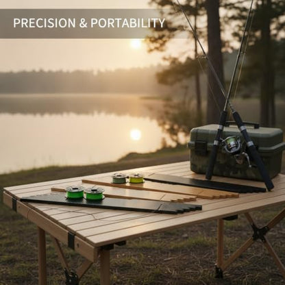 Anglers Carbon Fiber Fishing Line Ruler Board for Precise Knot Tying and Line Management, Portable Measuring Station - size: 17.72 x 3.35 x 1.57 in