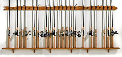 Old Cedar Outfitters Modular Wall Rack for Fishing Rod Storage, Holds up to 8 Fishing Rods - color: Pine
