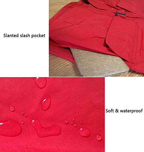 Unisex Breathable Fishing Vest, Multi-Pockets Photography Travel Hunting Waistcoat Jacket for Adults and Youth - color: Red, size: Large