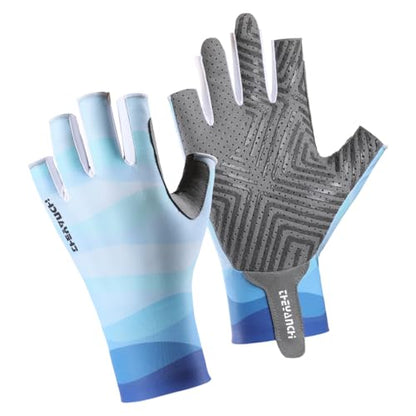 SUJAYU Fishing Gloves Men Women, Sailing Gloves Kayak Gloves Paddling Gloves Rowing Gloves, UV Gloves Sun Gloves Sun Protection Gloves Fly Fishing Gloves for Women Men - color: Blue, size: Medium
