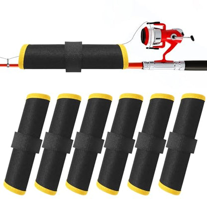 Tioncy 6 Pack Fishing Lure Covers 6 Inch Bait Gloves Lure Wrap Fishing Hook Cover Easily See Bait Storage Protector Guard to Keep Fishermen Safe for Rod - color: Yellow