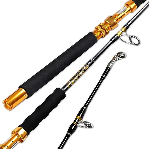 Fiblink Saltwater Jigging Spinning Rod 1-Piece Heavy Jig Fishing Rod (30-50 lb/50-80 lb/80-120 lb, 5 Feet 6 Inch) - style: 5'6" - 50-80lbs -1pc