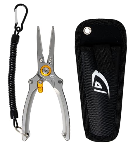 danco Aluminum 7.5" Center Fishing Cutter with Sheath, Fishing Line and Wire Cutter, Saltwater Safe, Fresh/Saltwater Fishing - style: Center Cutter