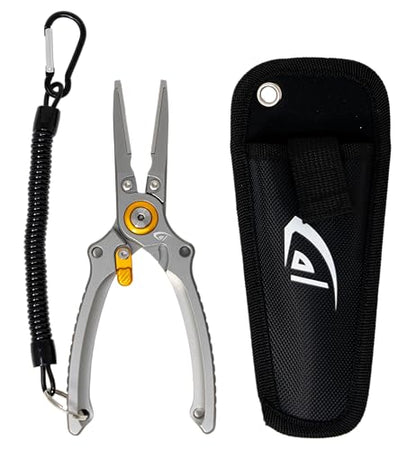 danco Aluminum 7.5" Center Fishing Cutter with Sheath, Fishing Line and Wire Cutter, Saltwater Safe, Fresh/Saltwater Fishing - style: Center Cutter