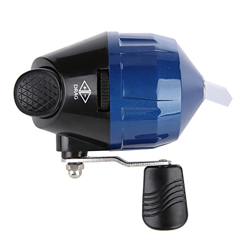 plplaaoo Portable Spincast Fishing Reel Slingshot Outdoor Shooting Harpoon Dart Reel Lightweight Durable Metal Rocker Arm Easy Operate for Fishing Lovers Beginners Red Black Blue Green - color: Blue