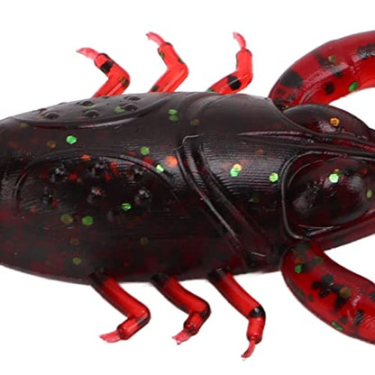 Fishing Lures, 10pcs PVC Flexible Crawdad Soft Fishing Lure, Shrimp Artificial Soft Lure Baits for Mandarin Fish, Black Fish, Perch, Carp Fishing(Sauce Red)
