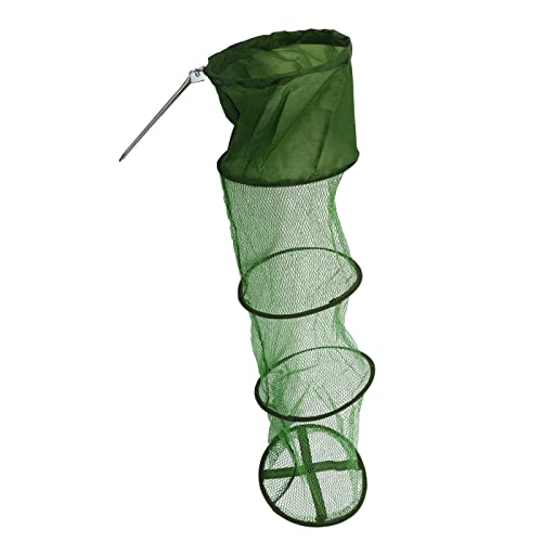 Collapsible Fishing Net Cage Portable Wire Fishing Basket with Floating Design Scratch Prevention for Keep Fish Alive - size: Small Size