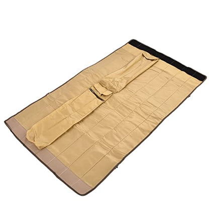 Fdit Fishing Rod Carrier Bag with Multiple Pockets Oxford Cloth Wear Ends for Fishing Gear Storage Tools (Khaki)