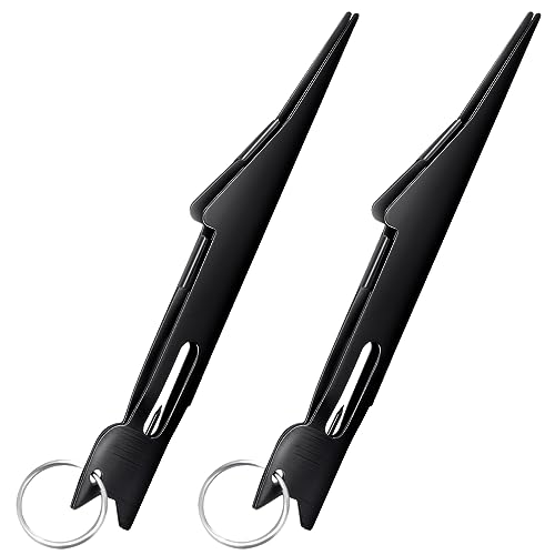 HINZIC 2 Pack Fast Knot Tyer for Fishing Line, Stainless Steel Quick Fly Nail Knot Tying Tool Equipment for Fishing Hooks Lures Ties